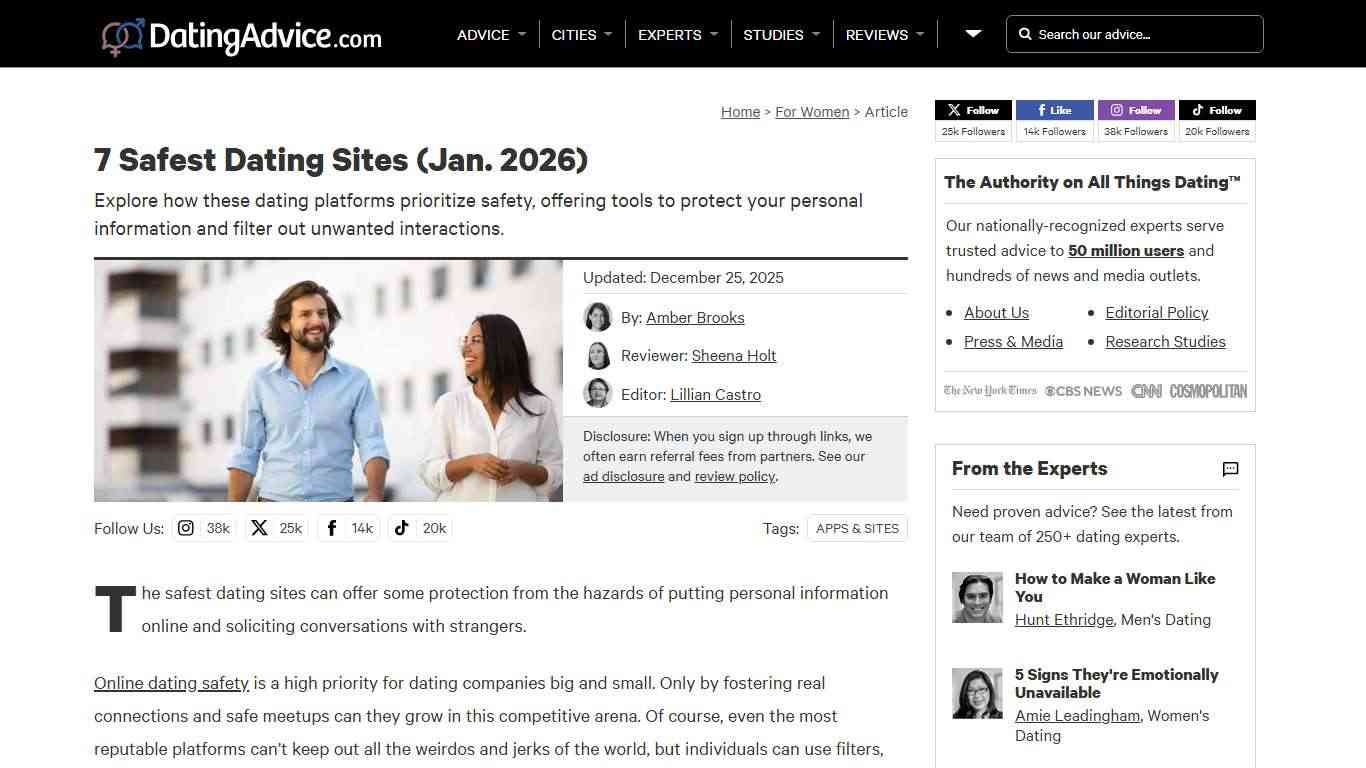 7 Safest Dating Sites (Jan. 2026)